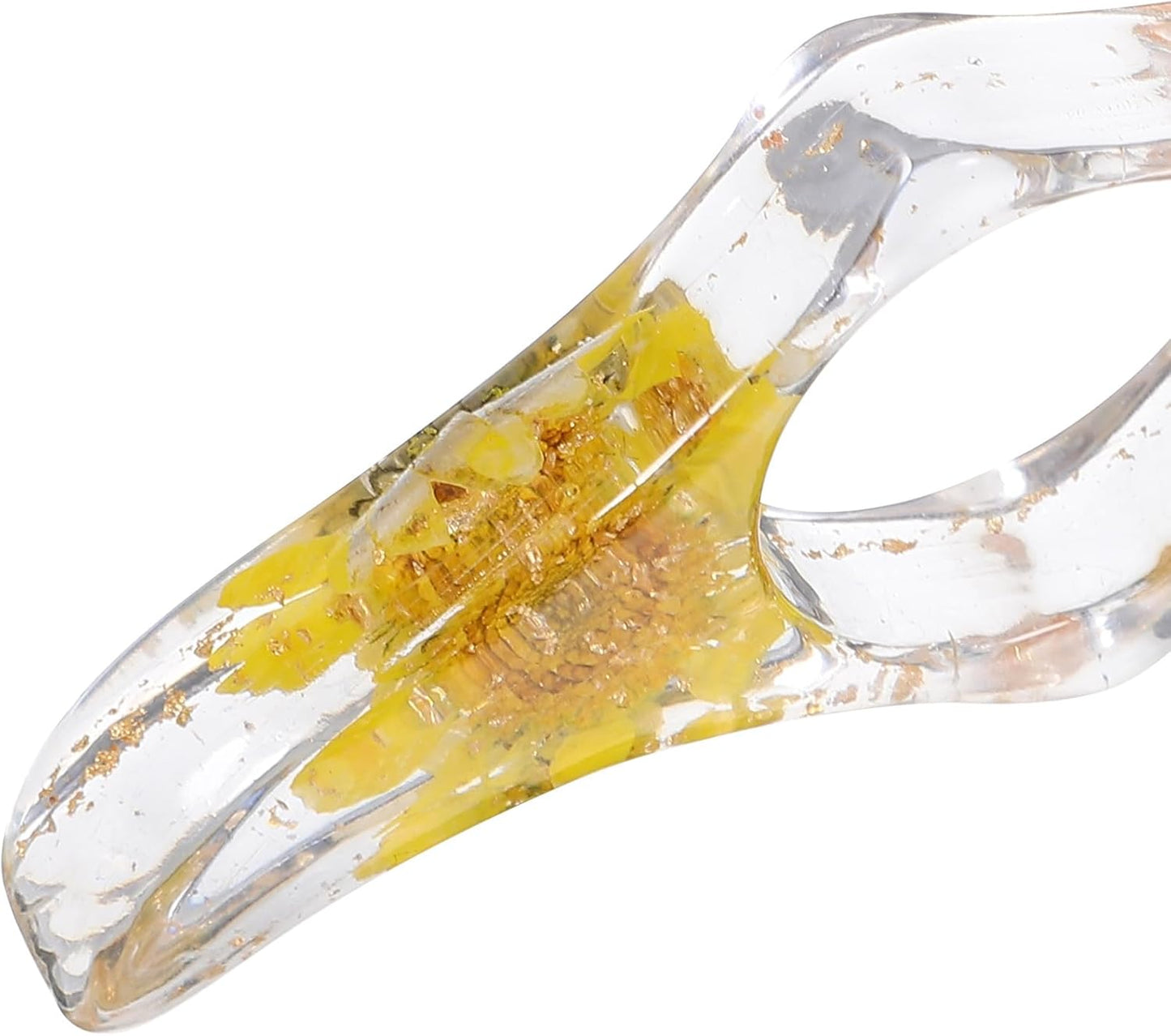 Multi-Function Thumb Page Holder Book Opener with Resin Flower Design, Yellow Orange Color, Reading Accessories for Hands-Free Book Support and Page Pressing