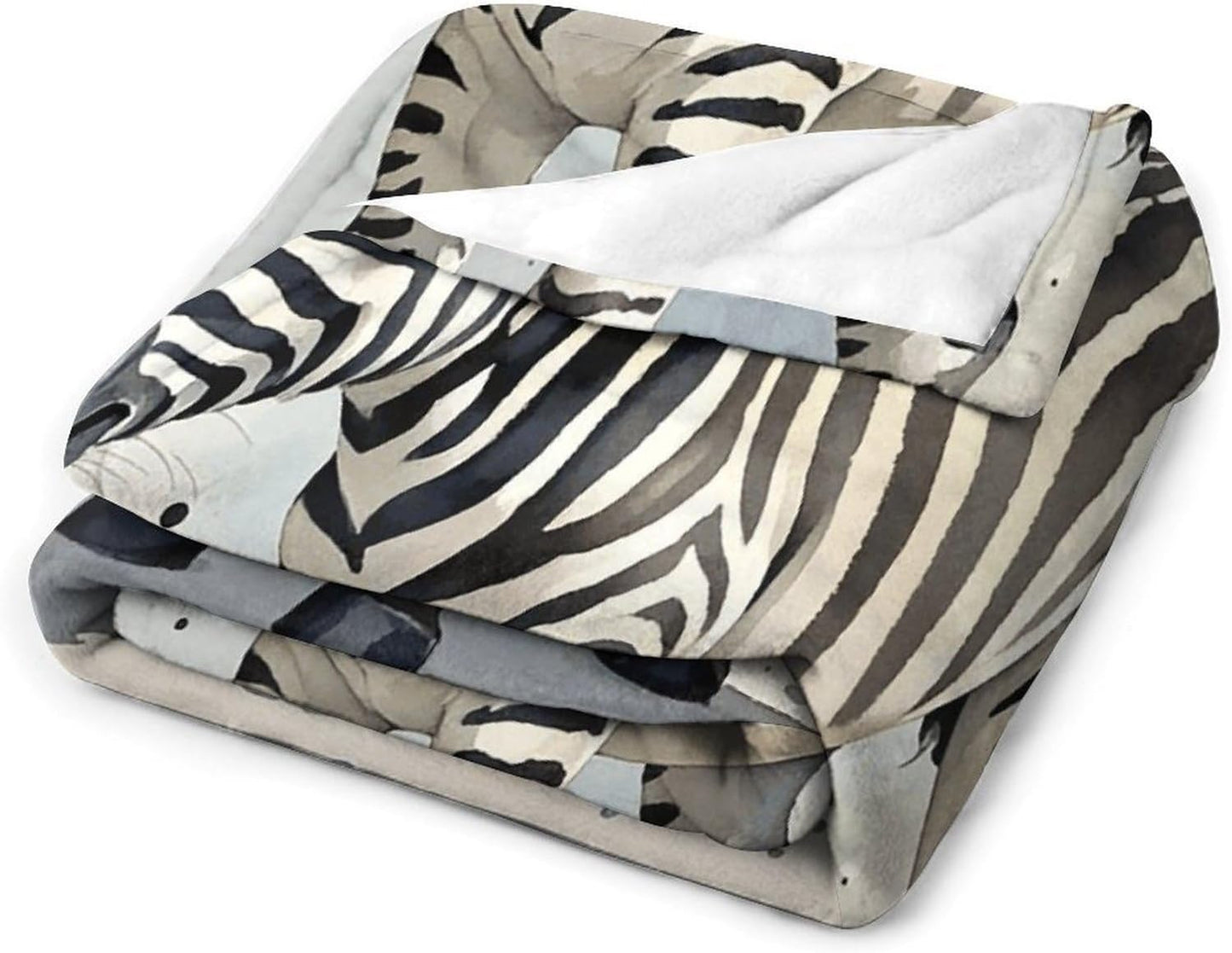 Cute Zebra Watercolor Blanket Super Soft Lightweight Throw Blanket Cute Cozy Warm Bed Blanket Decorative Fuzzy Blanket All-Season Home Decor Gift for Sofa Couch Living Room 60"*80"（150 * 200cm）