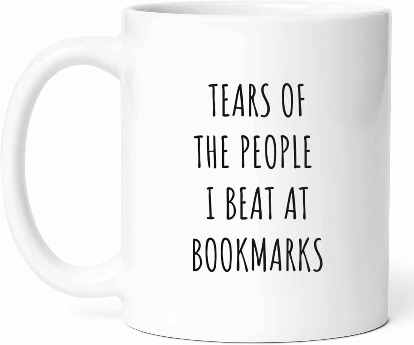 Tears Of The People I Beat At Bookmarks Mug - Reading Coffee Cup - Book Lover Funny Gift From - Literary Enthusiast Tea Mugs - Page Turner Cups - 11 Oz Ceramic Gifts For Bibliophiles, Birthday, Him