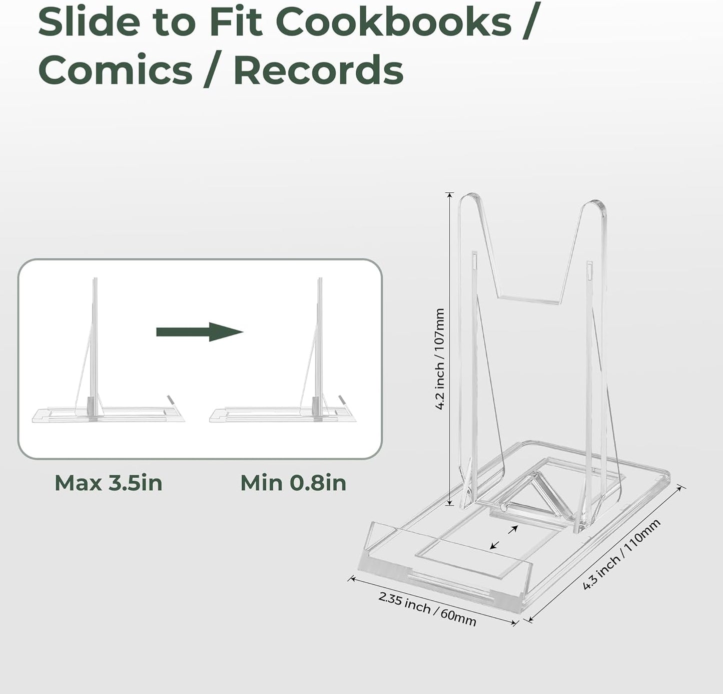 14 Pack Acrylic Book Display Stand - Adjustable Clear Easel Holder Display Collector Stand for Comic Books, CD DVD, Plates, Magazines, Postcard, Artworks, Collectibles & Home Office Decor