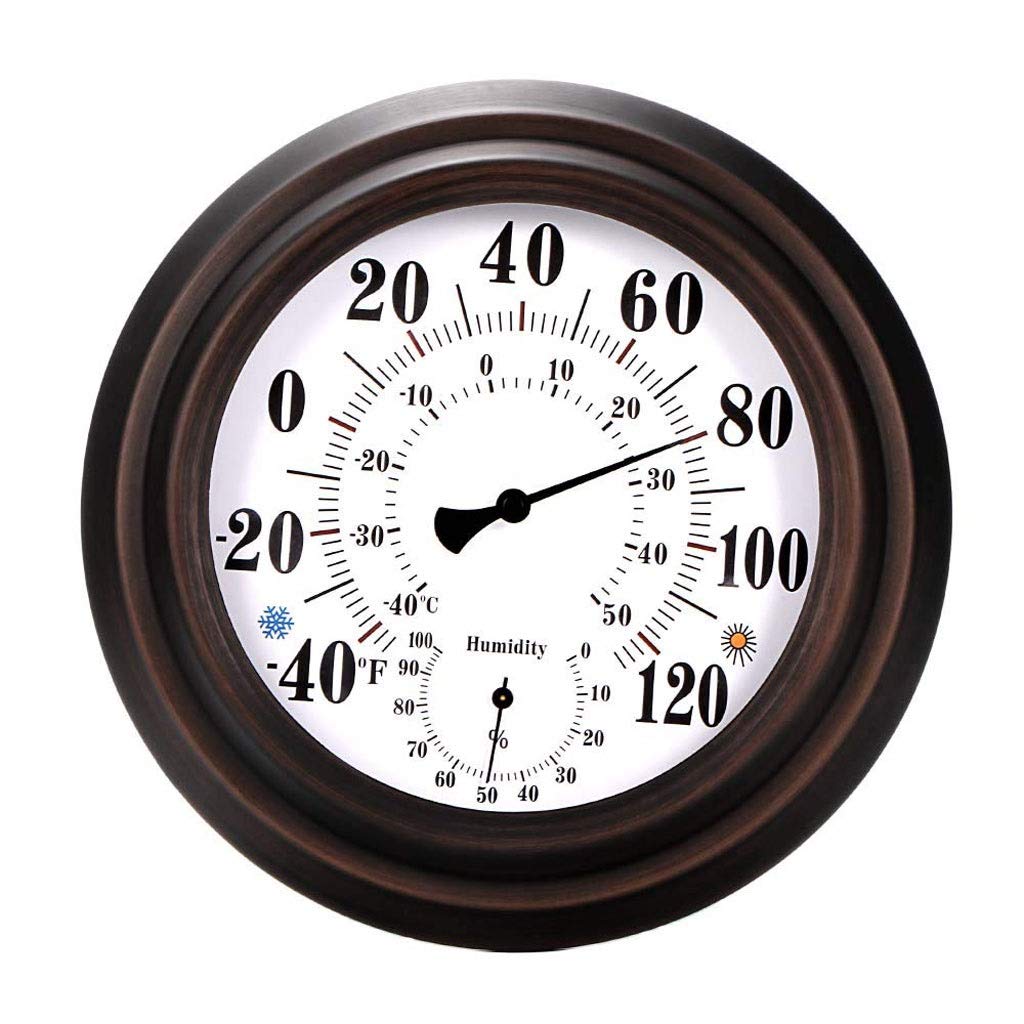 Premium Steel Wall Thermometer Indoor Outdoor for Patio, Pool, Kitchen, Garden, and Room Decorative