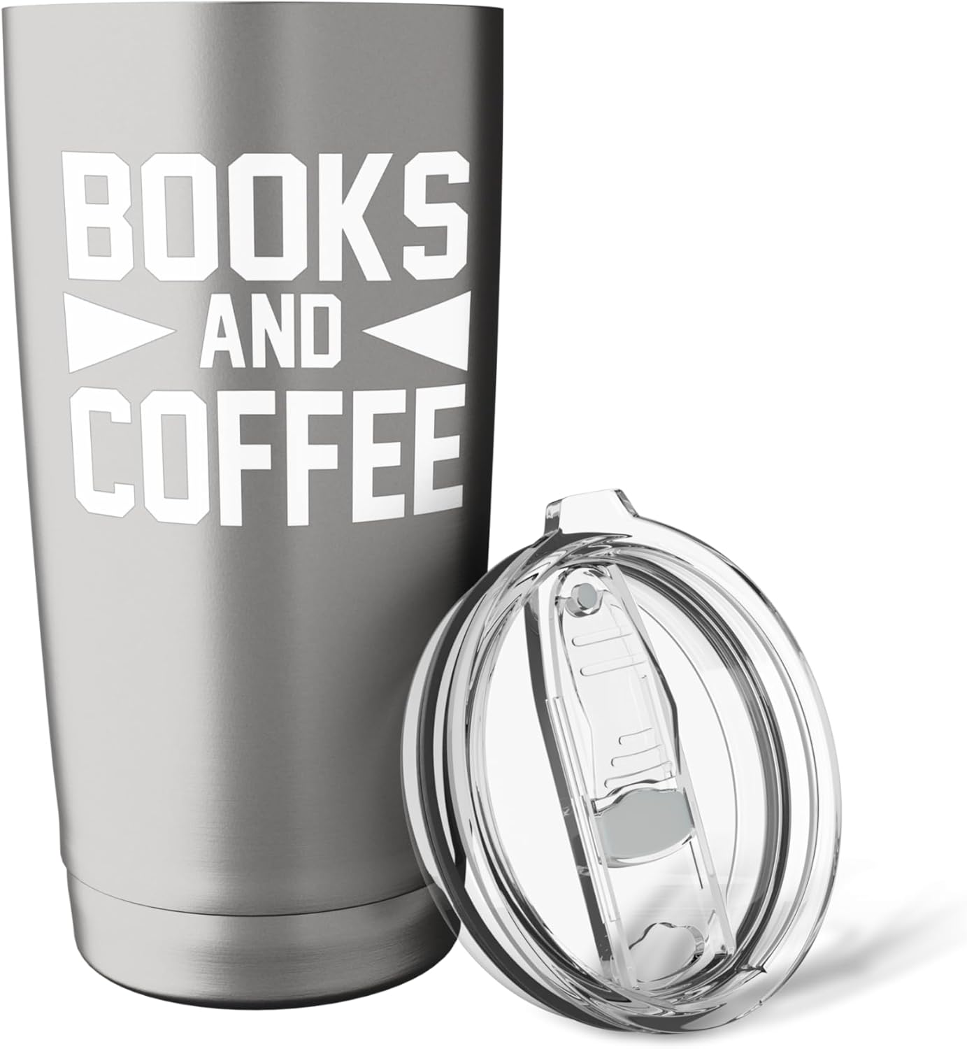 Books and Coffee Lovers Reading Enthusiast Quote Stainless Steel Insulated Tumbler