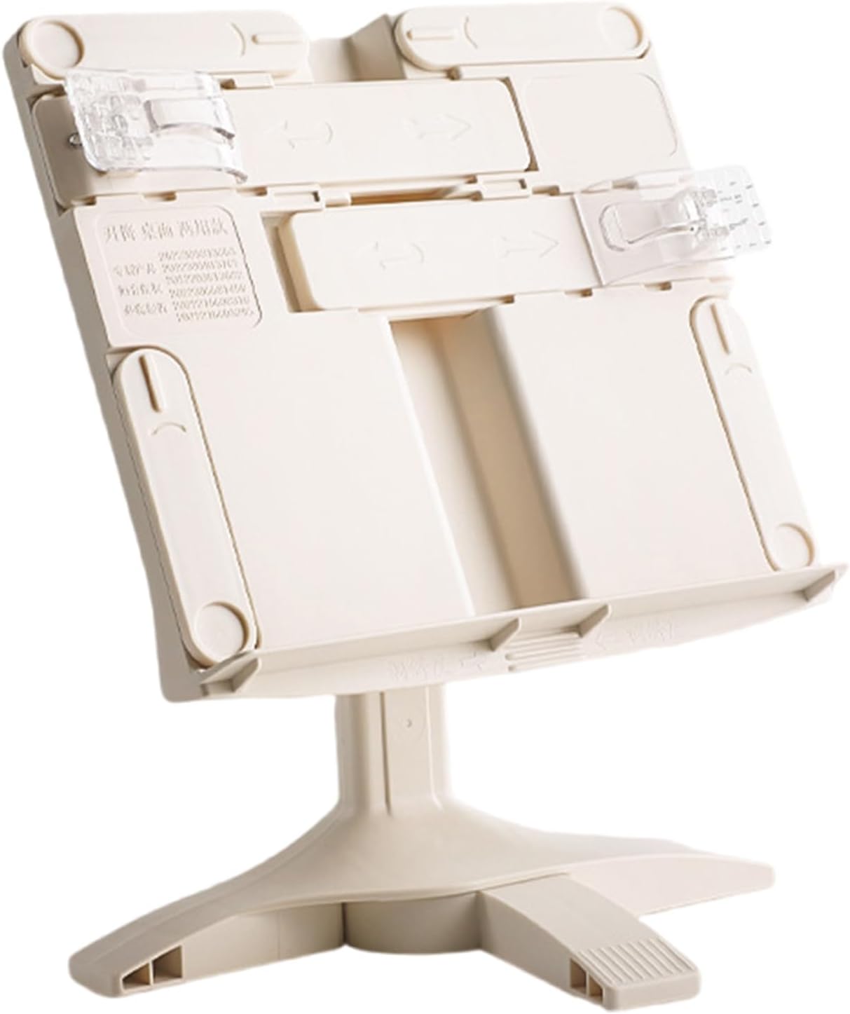 Folding Book Stand for Reading Textbook Book Holder with Page Clip for Textbooks Music Scores Angles Height Adjustable