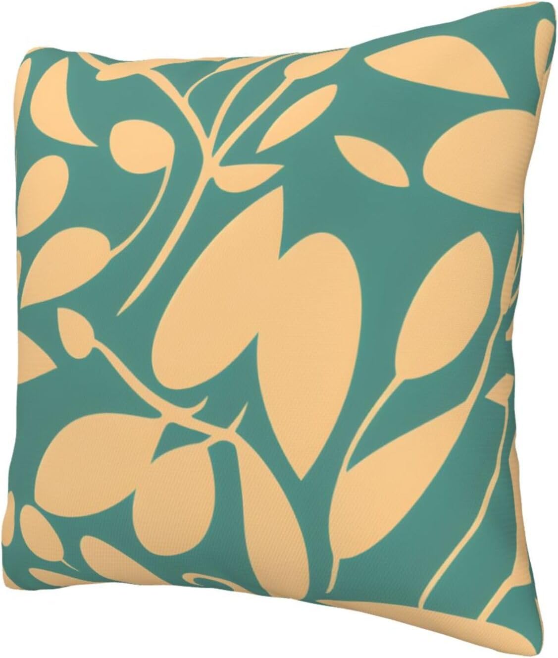 All-Season Square Pillow Covers 18"X18", Yellow Leaf, Decorative Throw Pillow Covers for Sofa Bed Couch, Hidden Zipper Cushion Cover, Square Lumbar & Accent Pillowcases for Home Decor