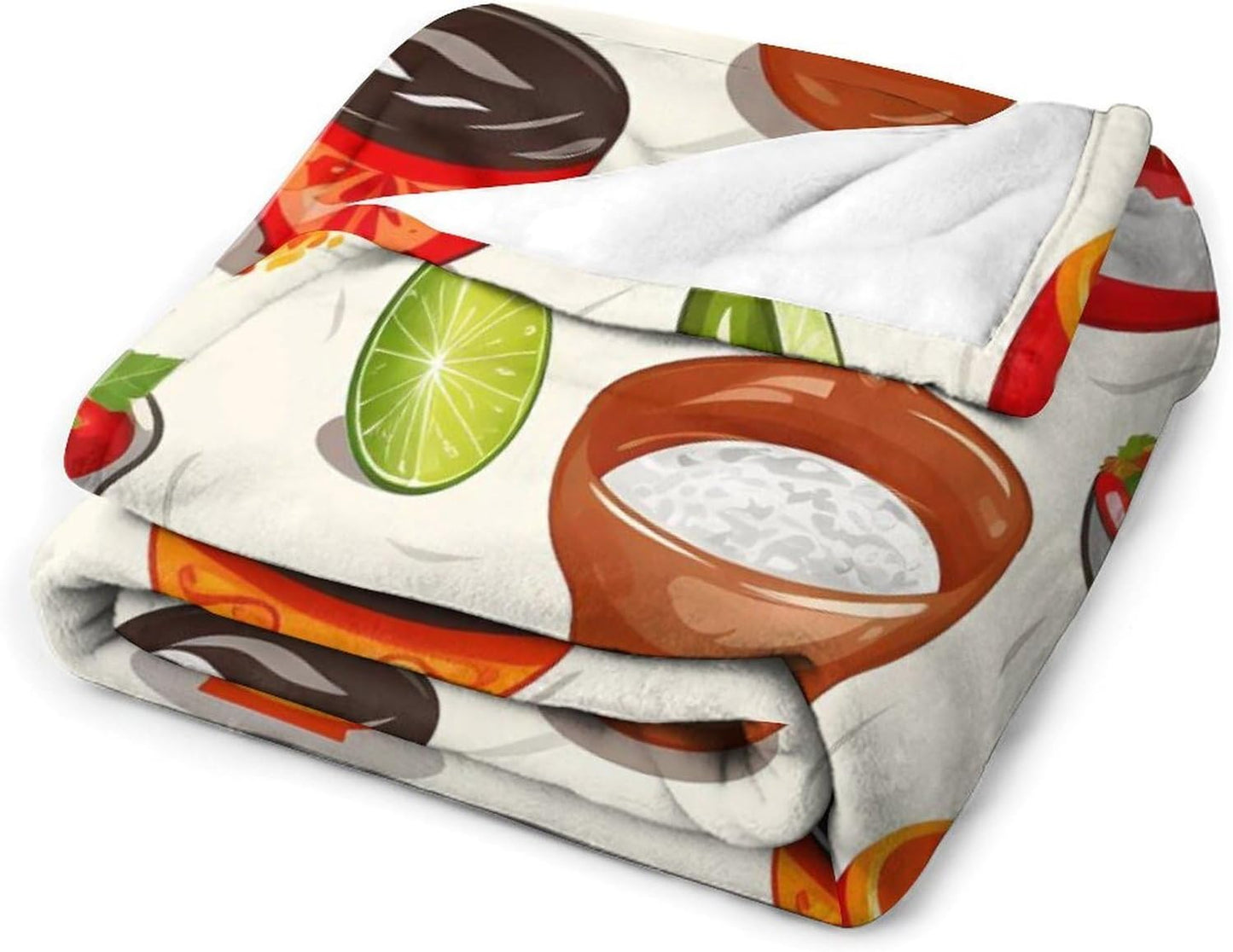Custom Flannel Fleece Throw Blanket for Adults 50x60 Lightweight Mexican Salsa Symbols Bedtime Blanket Soft Warm Blankets for Bed Couch Sofa Camping Picnic Wedding Gift Winter Home Decora