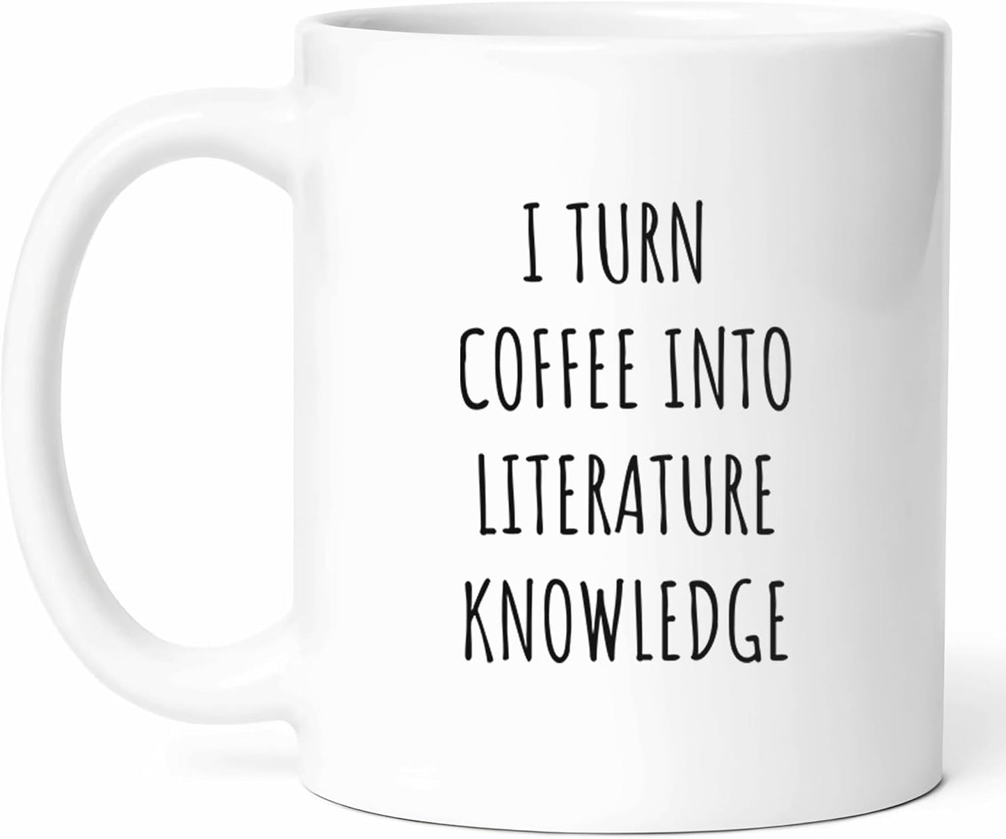 Coffee And Literature Mug - Book Lover Cup - Funny Gift From Friends - Literary Enthusiast Tea Mugs - Reader Cups - 11 Oz Ceramic Gifts For Bibliophiles, Birthday, Him, Her, Christmas, Month