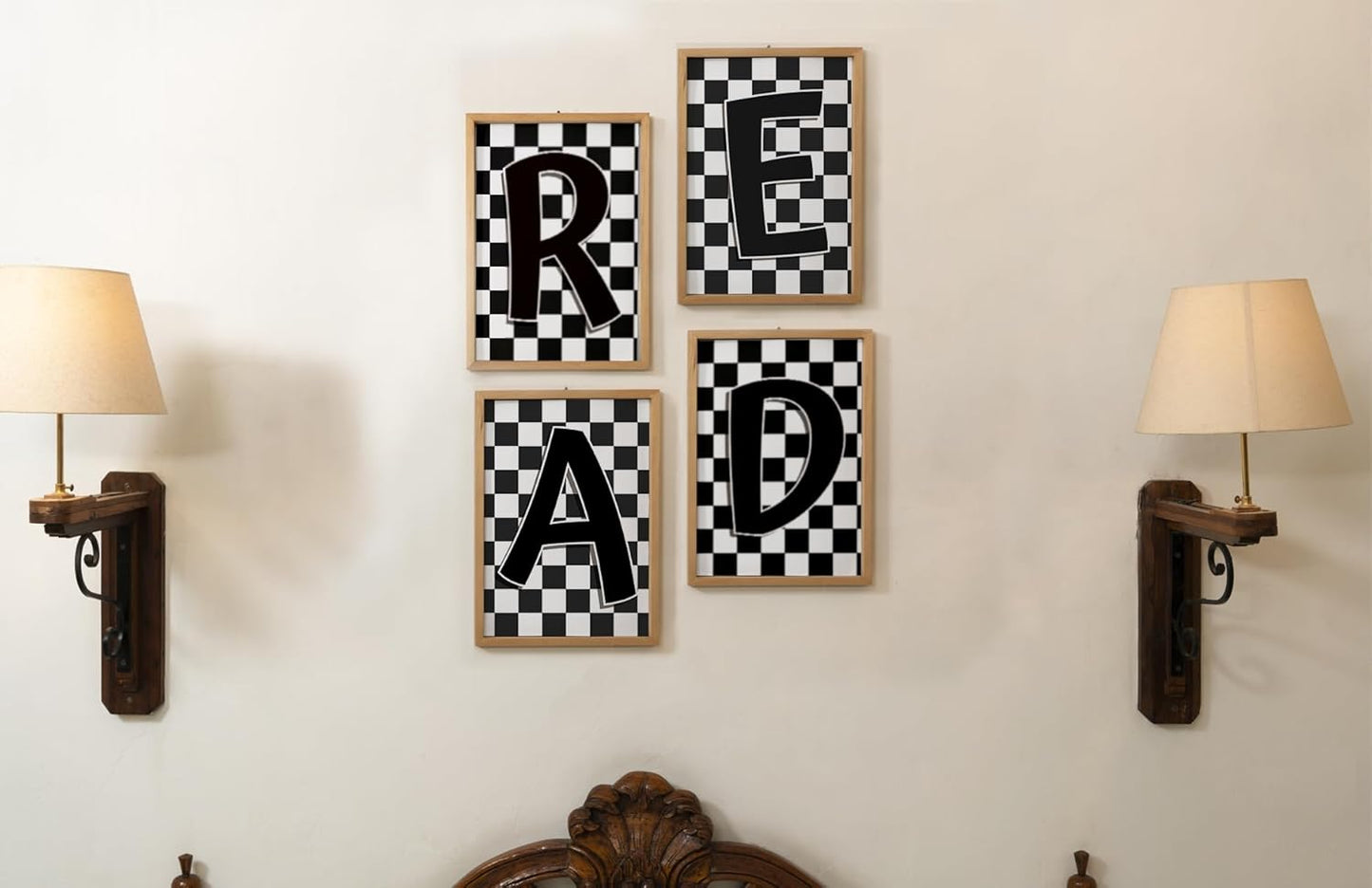 ULEGIE Classroom Decor, Library Decor, Reading Nook Decor for Kids, Playingroom Wall Decor, Black and White Read Signs Prints for Kids Room Classroom Playroom Nursery, 8x10 Inch Unframed Set of 4