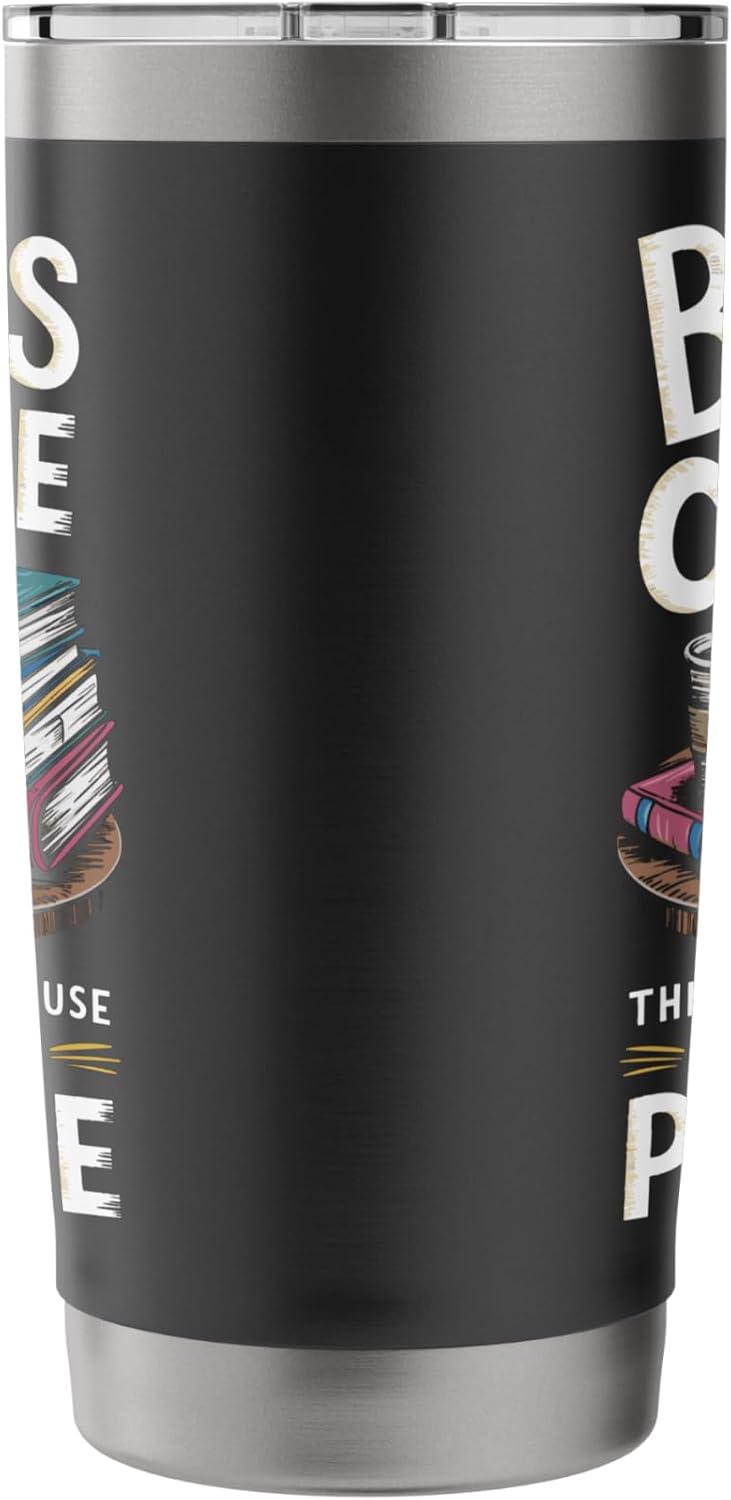 Books And Coffee Drinker Bookworm Bookish Books Reader Stainless Steel Insulated Tumbler