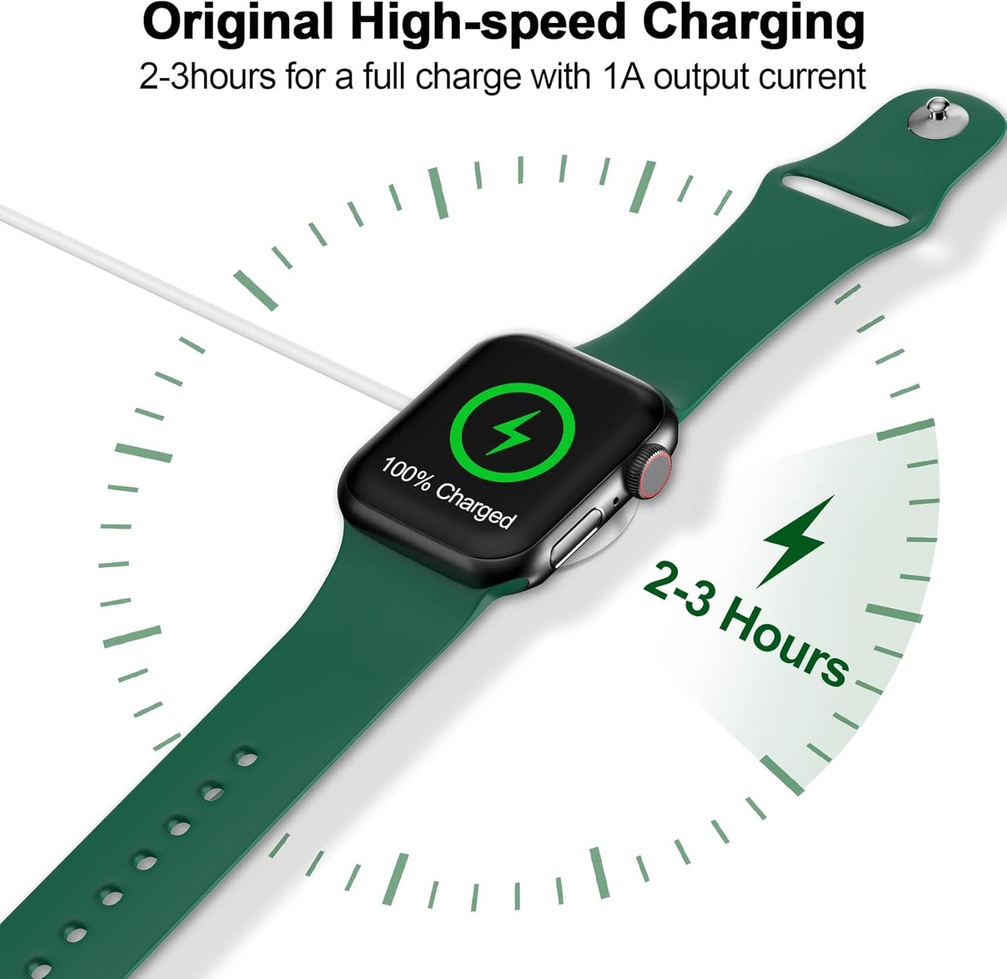 𝟐𝟎𝟐𝟔 𝐔𝐩𝐠𝐫𝐚𝐝𝐞𝐝 for Apple Watch Charger Magnetic Fast Charging Cable [Portable] Magnetic Wireless Charging Compatible with iWatch Series Ultra/SE/11/10/9/8/7/6/5/4/-[3.3FT] White