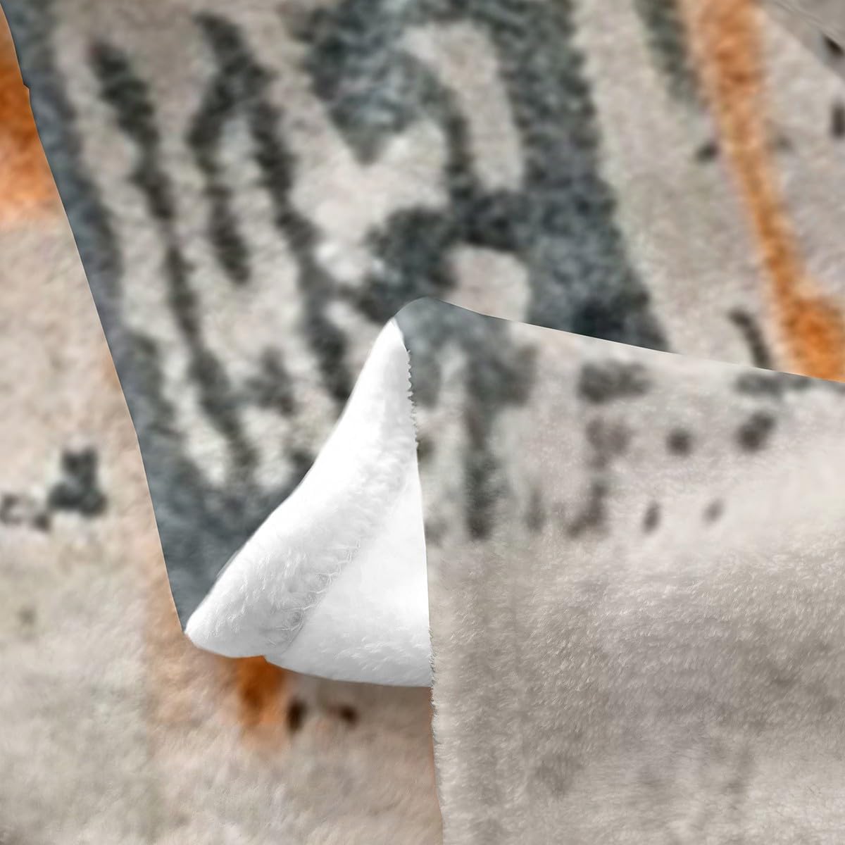 Erosebridal Orange Grey Abstract Throw Blanket Throw 50x60,Modern Watercolor Tie Dye Fleece Blanket for Sofa,Grunge Bed Blanket,Brush Strokes Aesthetic Sherpa Blanket Graffiti Room Decor