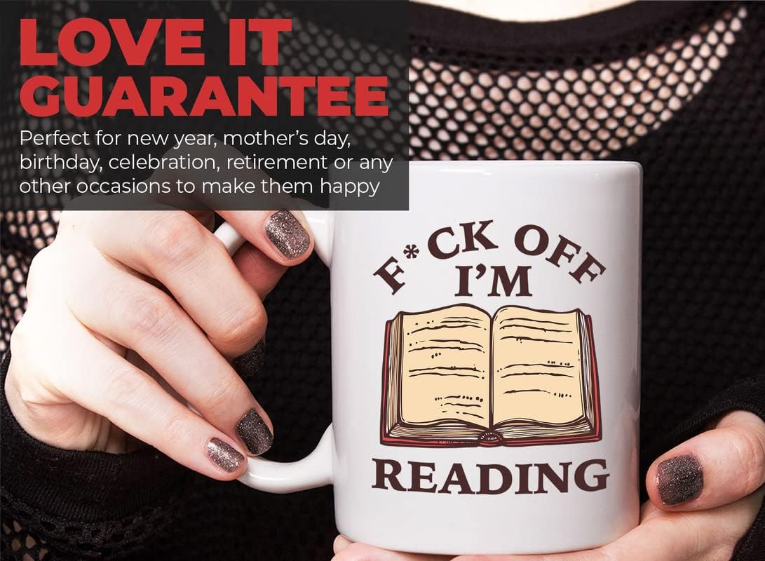 Book Lovers Coffee Mug 11oz White - Fk Off I'm Reading - Bookish Bibliophile Intellectual Novel Studious Publisher Writer Author Researcher