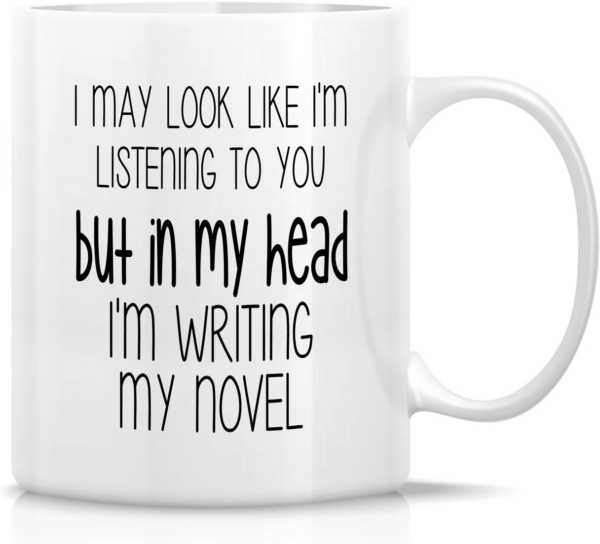 Retreez Funny Mug - In My Head I'm Writing Novel Writer Book Author Literary 11 Oz Ceramic Coffee Mugs - Funny, Sarcastic, Motivational, Inspirational birthday gifts for friends, coworkers, dad, mom