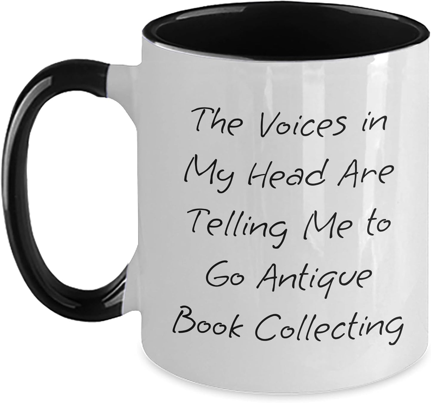 Antique Book Collecting Inspirational Gift for Her, Two Tone Coffee Mug with Funny Quote, Perfect for Mother's Day, Gifts from Women to Antique Book Collecting Friends, Unique Antiques Book Lover Mug
