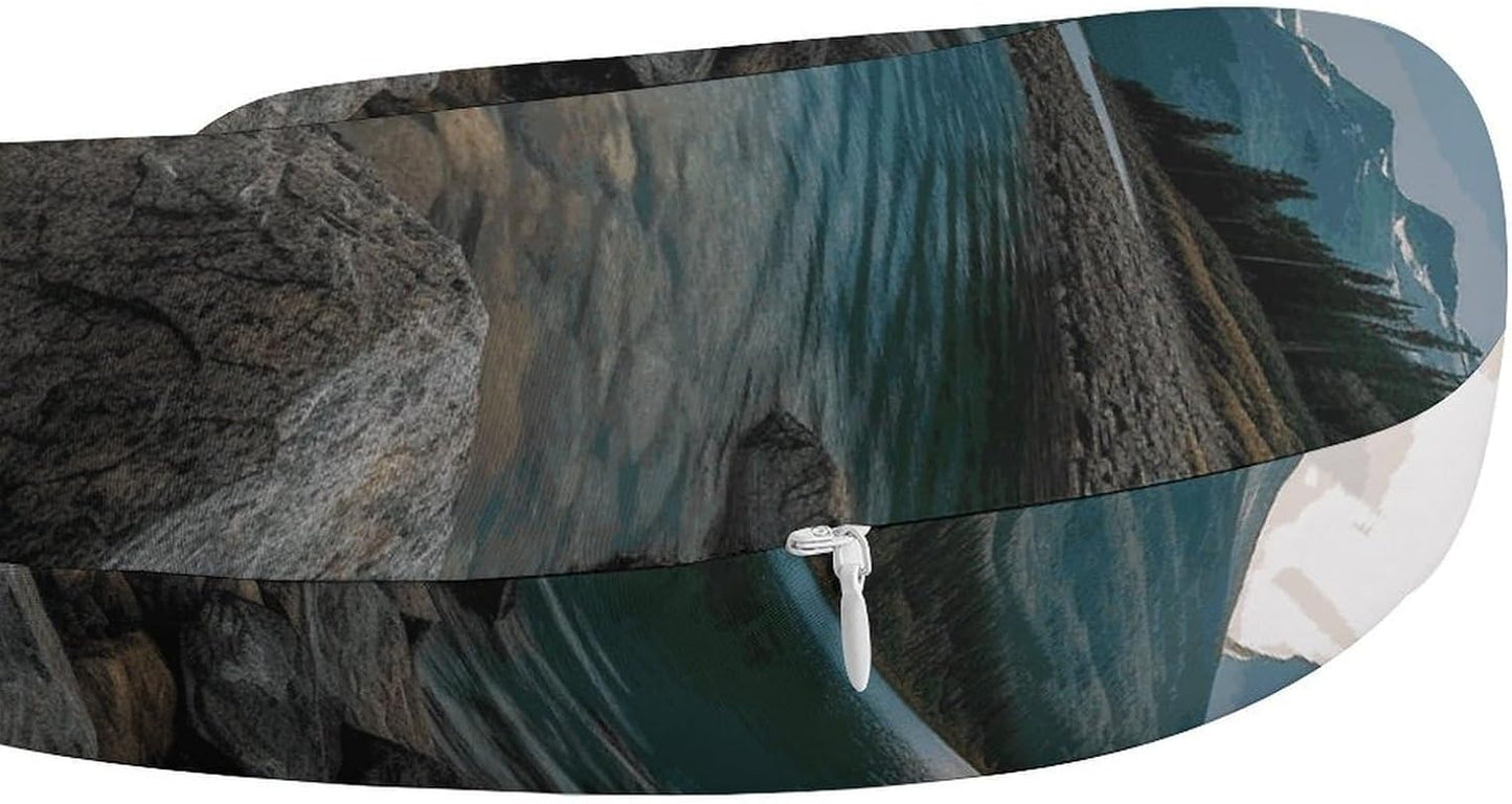 Glacier National Park Neck Pillow Memory Foam U Shaped Pillows Portable Pillows for Shoulder Travel Head Support Pillow with Concealed Zipper for Airplane Car Home Office