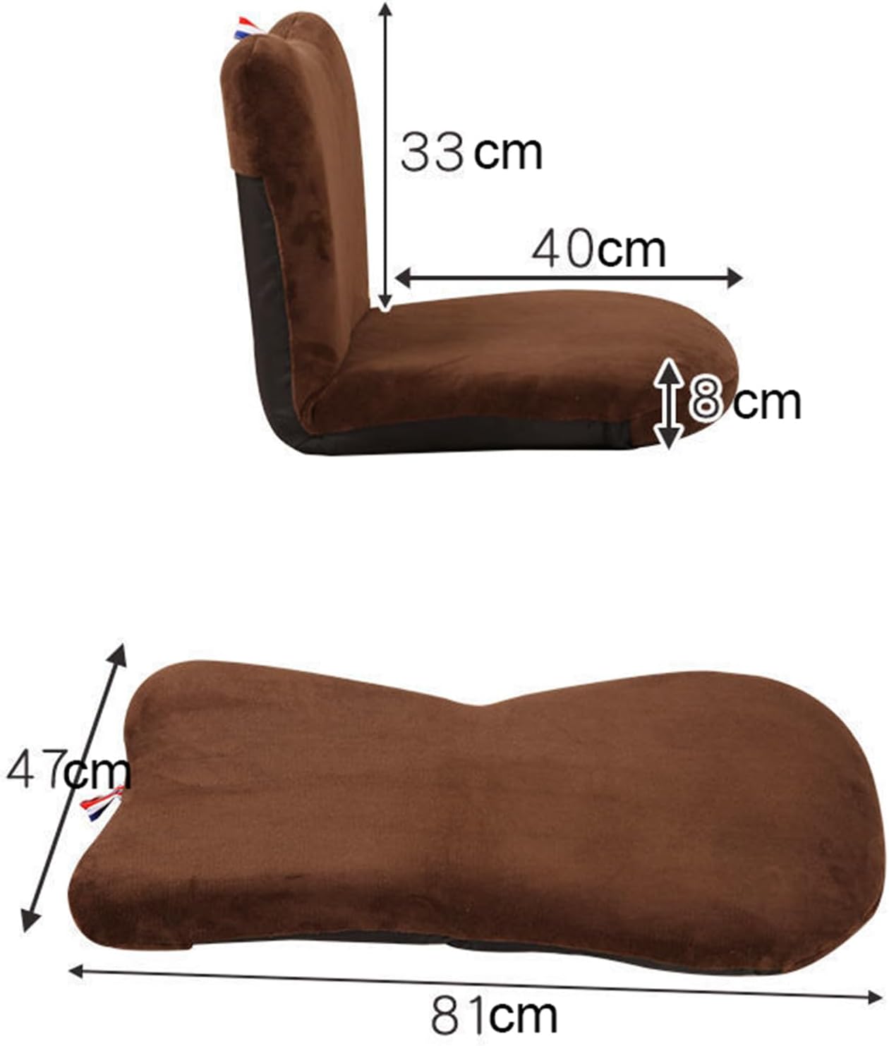 Floor Chair with Back Support Meditation Floor Seating Lazy Sofa Chair Portable Floor Chair Ergonomic Lounger Sofa for Balcony Reading Bedroom Study Room,Coffee