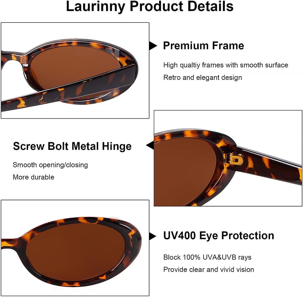 90s Sunglasses for Women Men Retro Small Oval Sunglasses