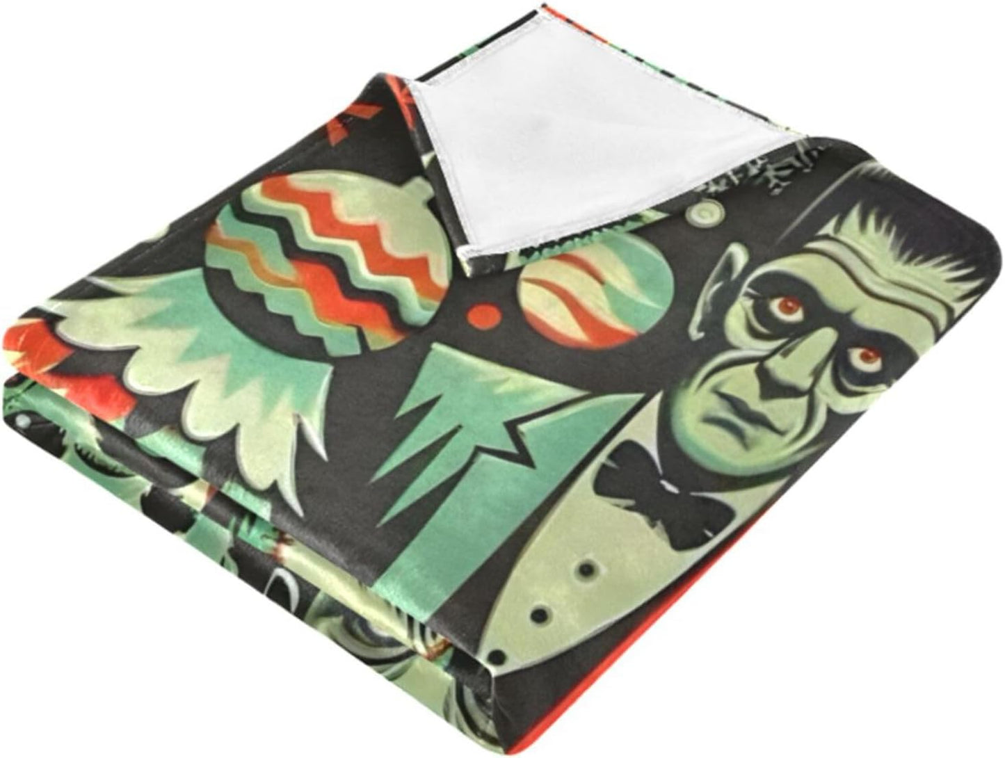 Christmas Frankenstein Throw Blanket for Girls Boys,50" x60",Lightweight Fuzzy Flannel Blanket for Couch, Sofa, Bed,Travel