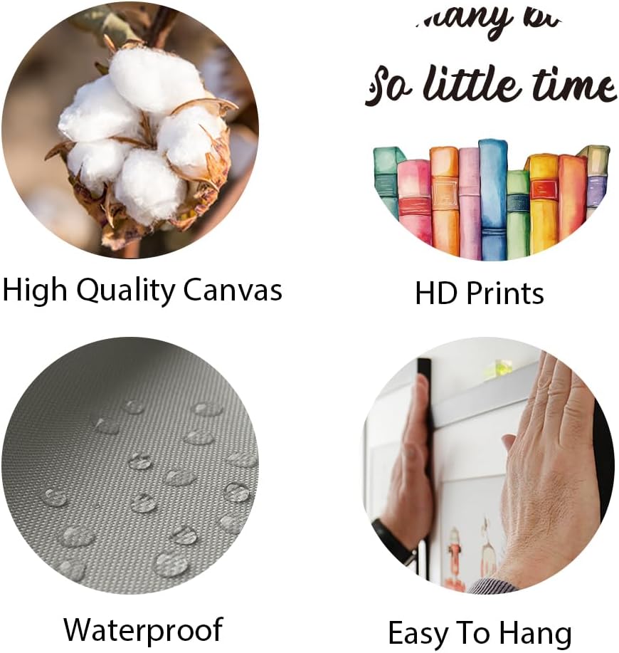 WEBEEDY 9 Styles Inspiring Reading Book Decor Books Wall Art Prints for Wall Aesthetic Library Decor Unframed Canvas Wall Art for Reading Room Living Room Office Home Book Party Decoration,8x10''