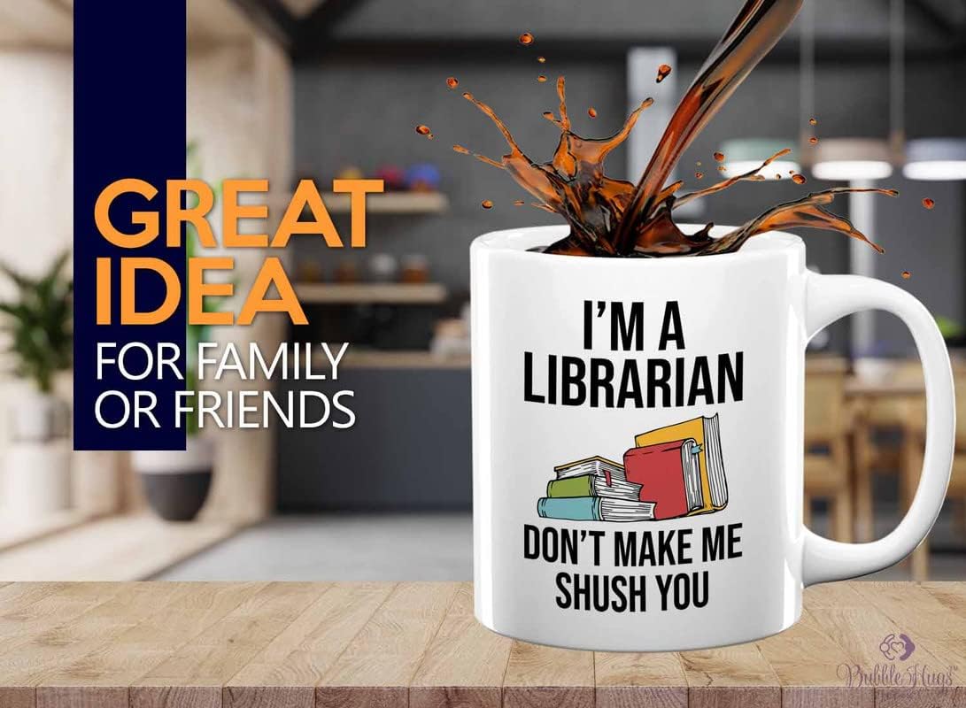 Book Lover Coffee Mug 11oz White - make me shush you - Birthday Gifts for Readers Gifts for Book Lovers Girls Book Club