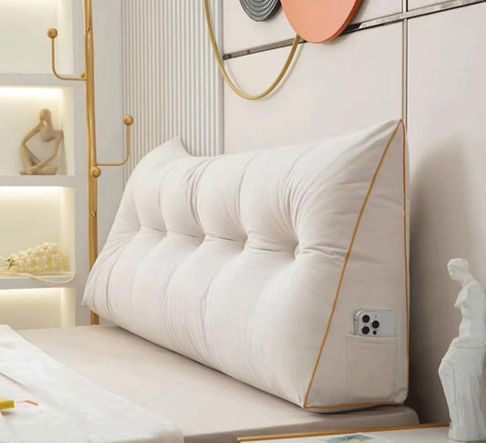 Back Cushion for Bed Couch Reading Cushion, Wedge Cushion Headboard Bed, Cushion Bed Backrest, Book Cushion Lumbar Cushion Bed, Support Cushion for Reading(Size:120x50x20cm,Color:White)