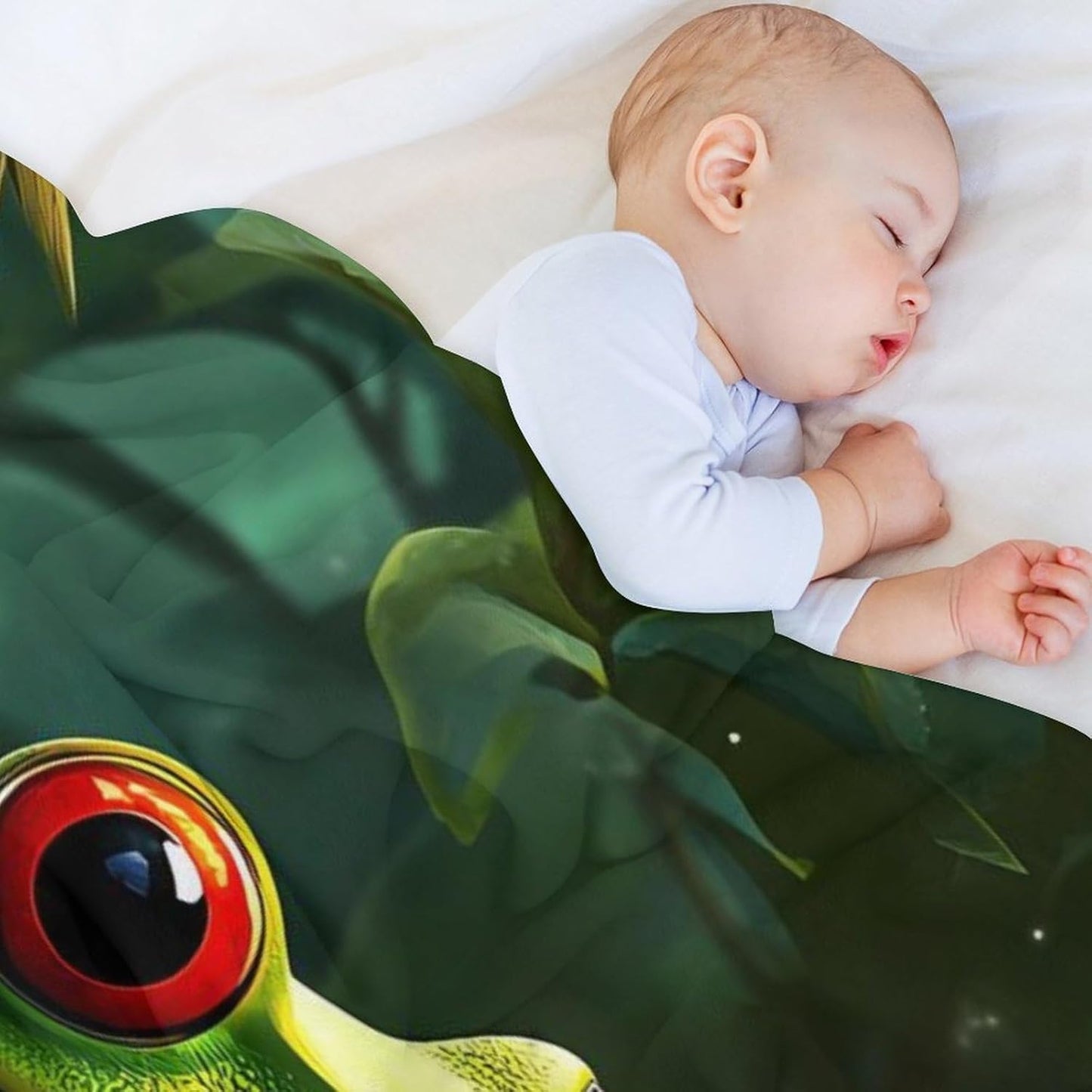 Frog Butterfly Throw Blanket for Couch Bed Plush Cozy Fuzzy Flannel Blanket for All Season 70"x80"