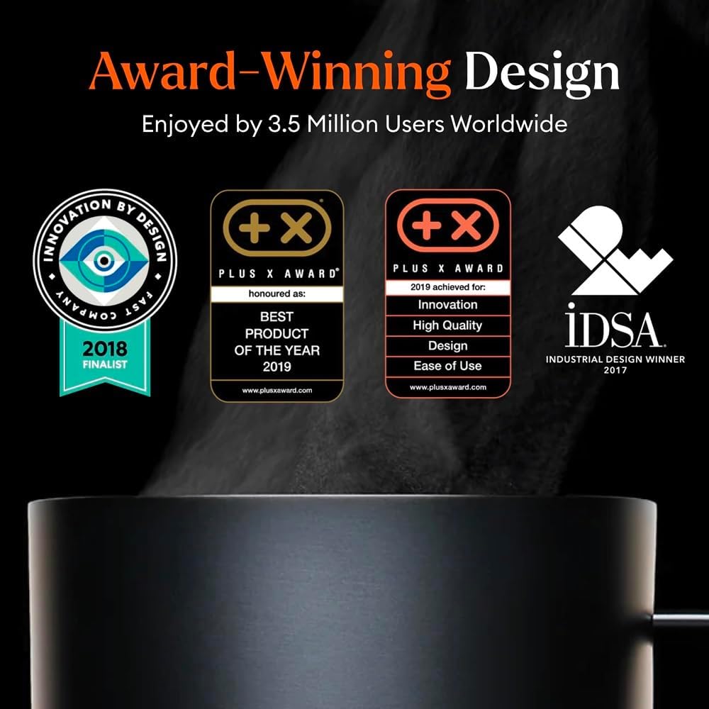 Ember Temperature Control Smart Mug 2, 10 Oz, App-Controlled Heated Coffee Mug with 80 Min Battery Life and Improved Design, Black