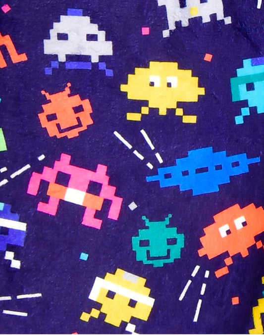 iscream Premium Silky Plush 56" x 60" Cool Print Fleece Throw Blanket - Space Gamer