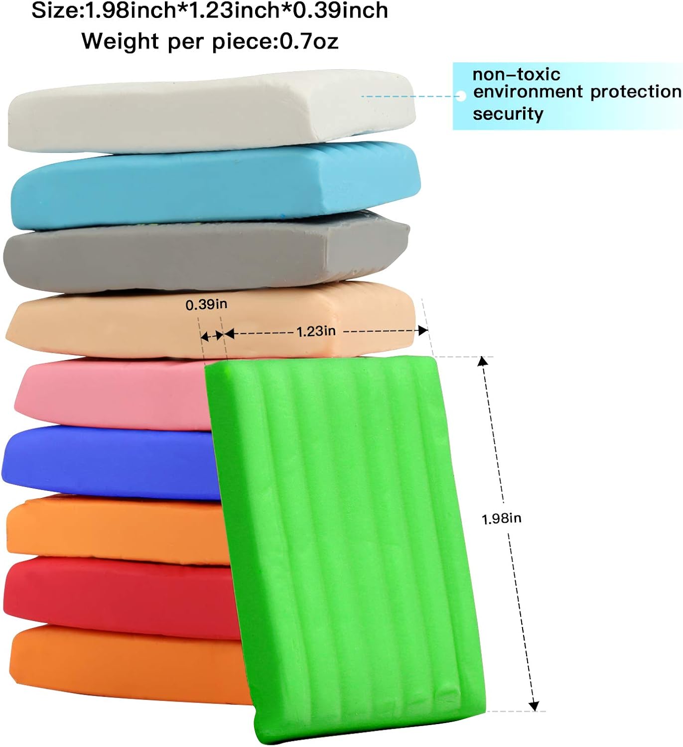 Polymer Clay 50 Colors, Modeling Clay for Kids DIY Starter Kits, Oven Baked Model Clay, Non-Sticky Molding Clay with Sculpting Tools, Gift for Children and Artists (50 Colors)