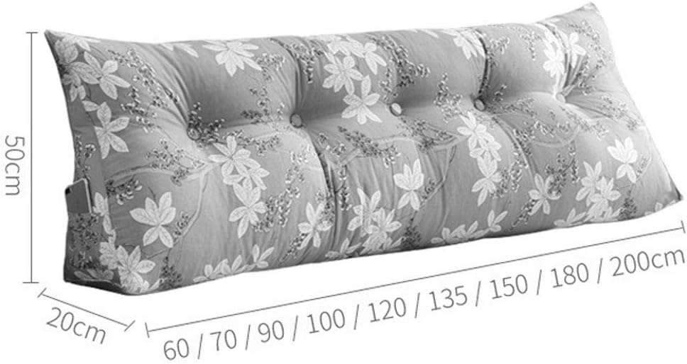 Coffee Table LQ Headboard Bedside Sofa Cushion Back Reading Backrest Cushion Soft Double Bed Waist Pad Pillow (Size : 120cm-4 Buckle) ()