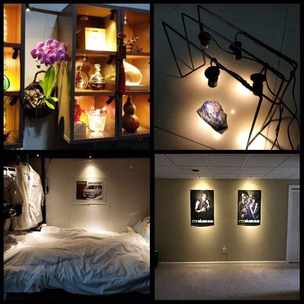 Jorunhe 1.5W LED Mini Surface Mounted Light Jewelry Cabinet Lamp Spotlight with Online PWM Dimmer(Pack-6,Warm White 3000k)