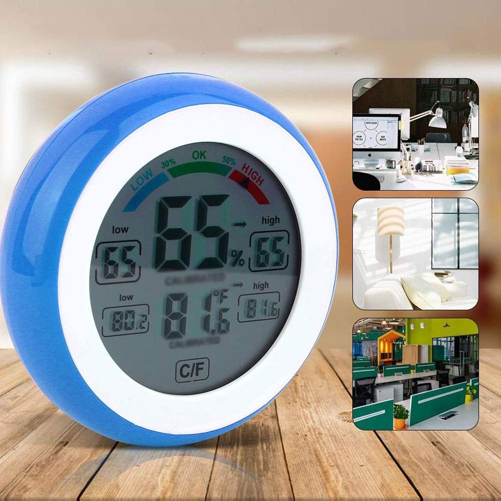 Room Thermometer - Household Electronic Hygrometer Indoor with Touch Screen(D)