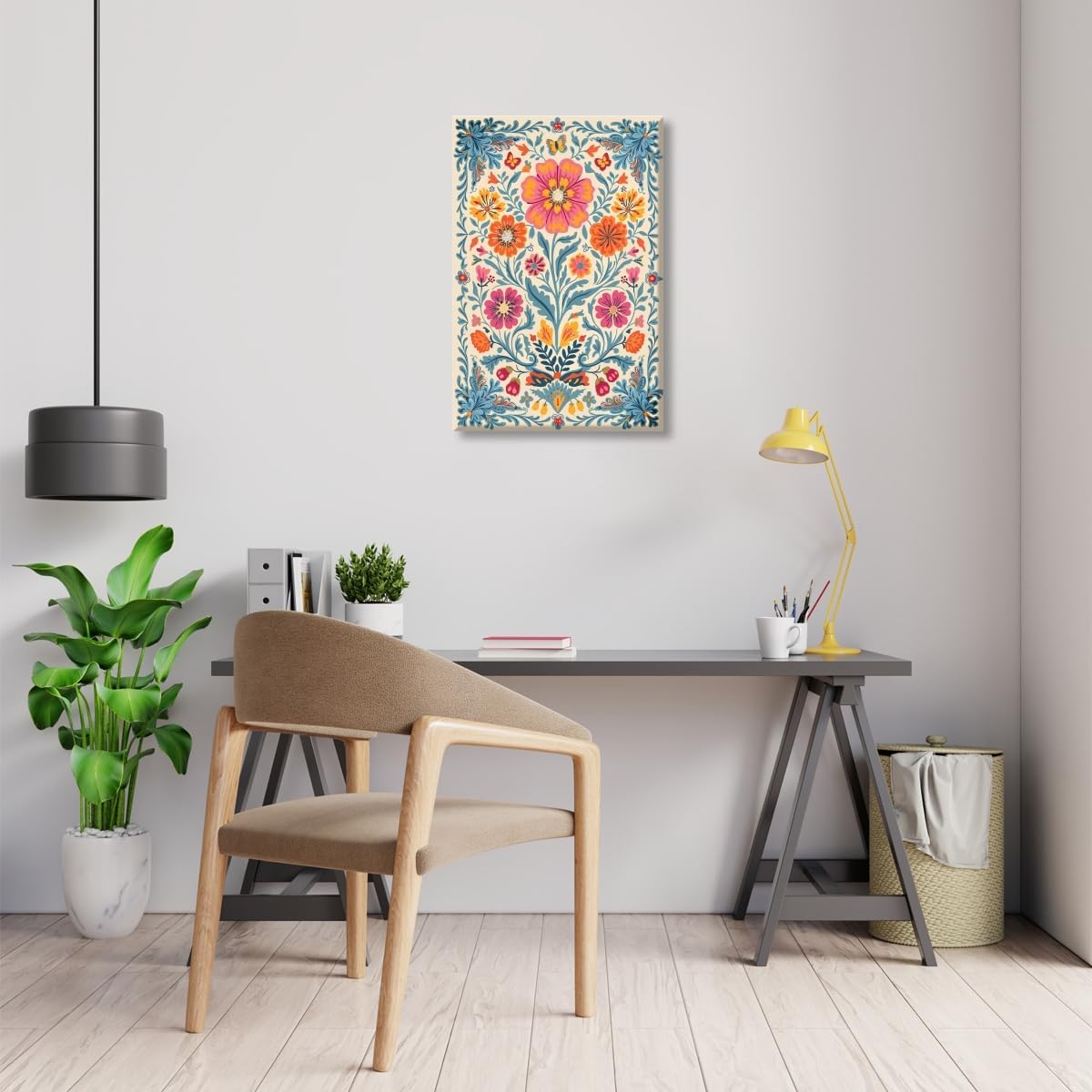 Vintage Mexican Flower Wall Art Traditional Mexican Art Poster Latin Decor Tropical Botanical Canvas Print Colourful Floral Painting Picture for Living Room Bedroom Gallery 12x18inch Unframed