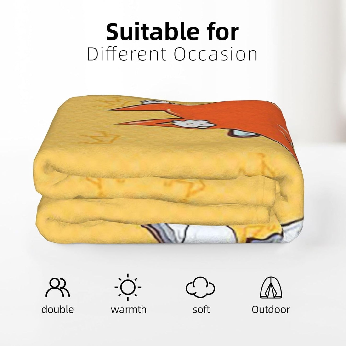 Custom Designed Weighted Blanket - Unique Pattern, Soft Fleece Throw for Women & Men, Cozy Couch & Bed Blankets, Warm Winter Comfort 320g Flannel Curious Reading Fox