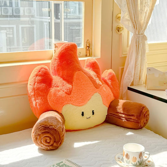 Reading Pillow for Sitting in Bed Funny Campfire Back Pillows Cartoon Bonfire Backrest on Chair, Couch, Bed, Sofa and Car