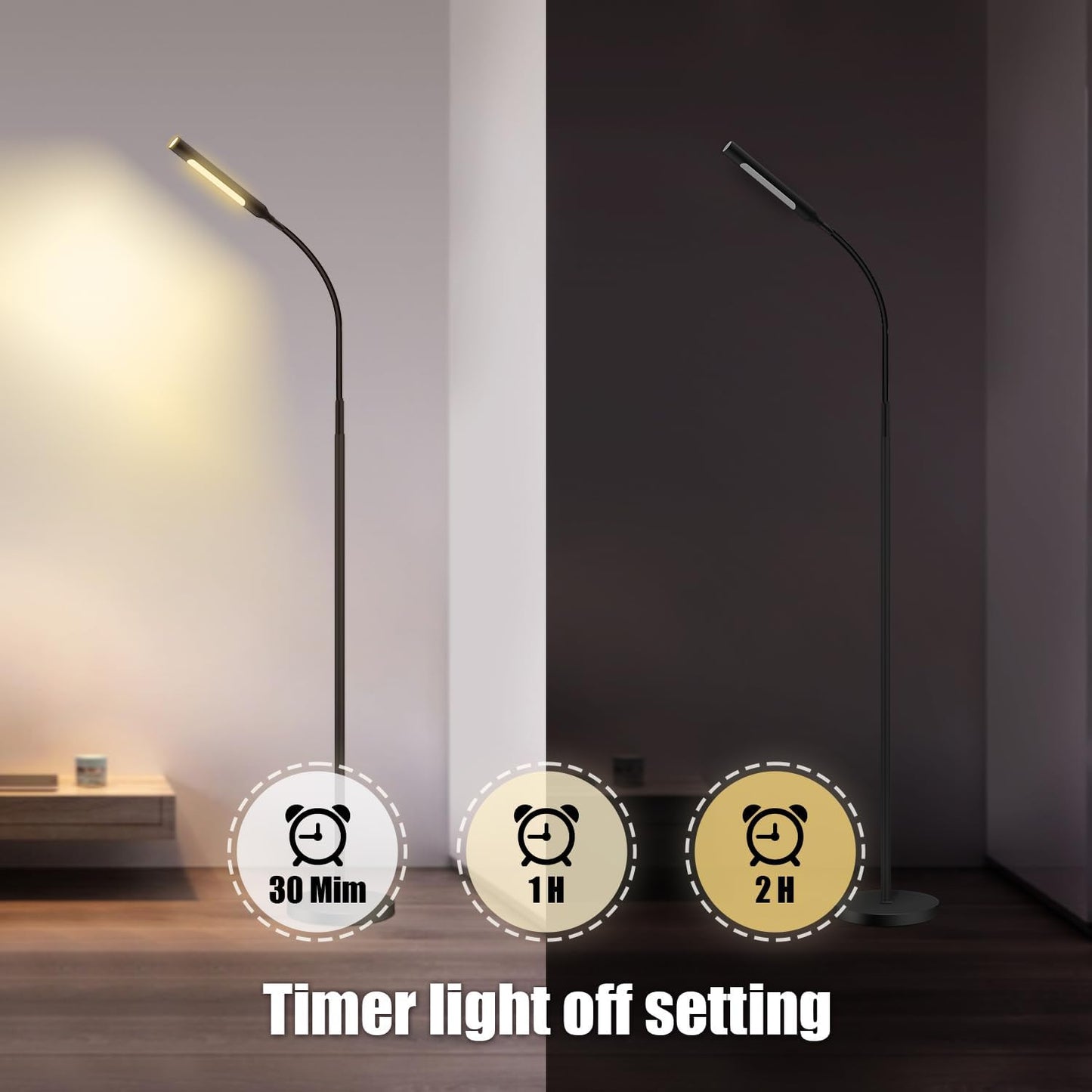 Floor Lamp for Living Room, bedrooms,Work Study and Home Decor.Modern Reading Standing lamp.with Remote Control.4 Color temperatures LED Bulb.Lighting Brightness Adjustable from 10%-100%.