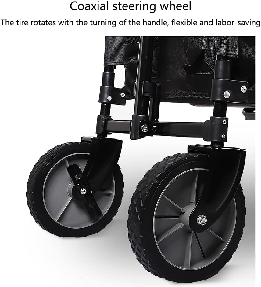 Foldiutility Wagon Cart,Foldioutdoor Utility Wagon Withiversal Wheels,Adjustable Push-Pull Handle,Can Bear 100Kg,for Campigrocery Sports Shopping