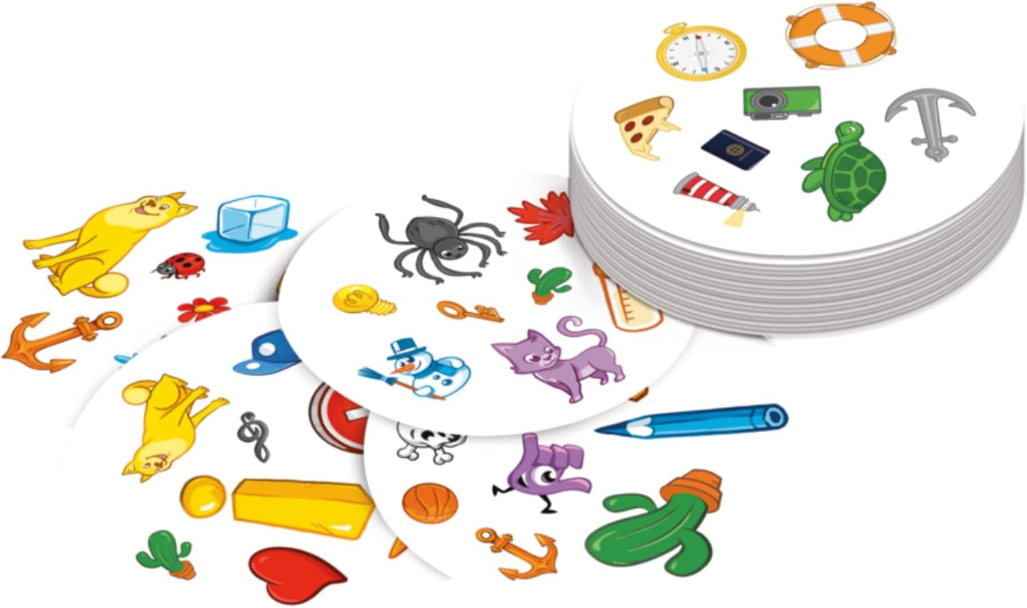 Asmodee Spot It! Classic Card Game (2024 Refresh) - Pocket Eco Edition, 5-in-1 Visual Perception Game for Quick Reflexes and Family Fun, Ages 6+, 2-8 Players, 10 Minute Playtime