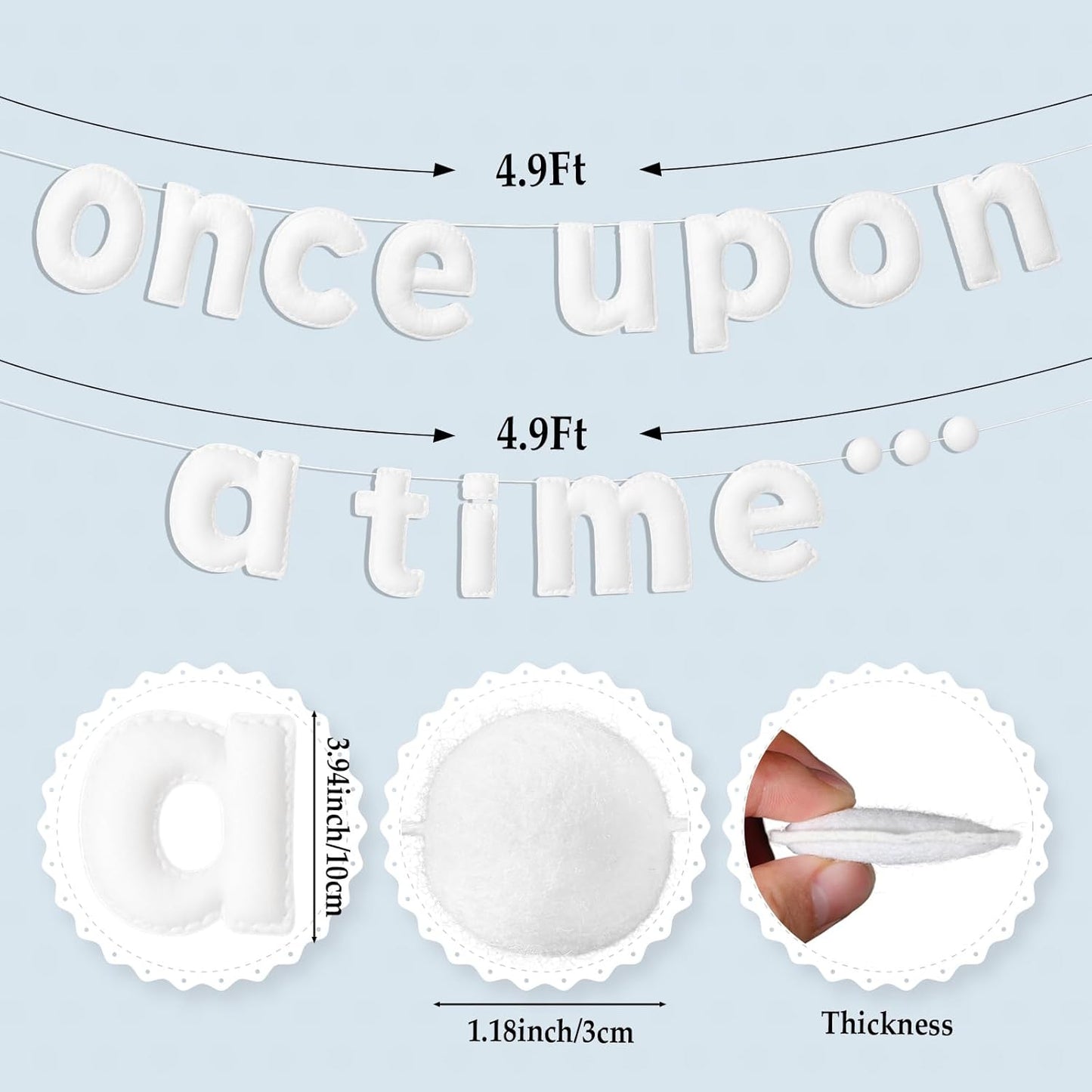 Once Upon a Time Decorations Felt Banner Once Upon a Time Sign Reading Corner Decor for Toddler Classroom Bedroom Living Room Family Bookshelf Birthday Present