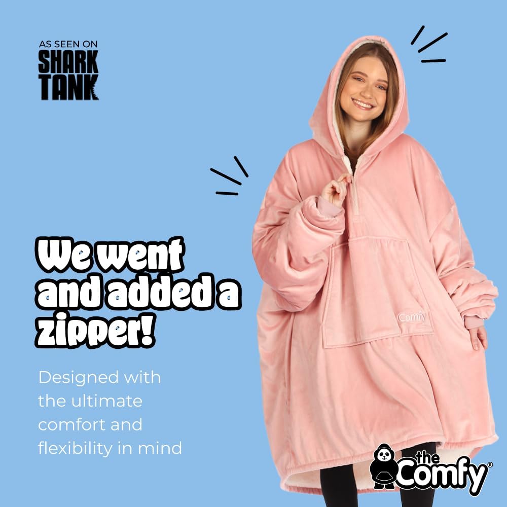 THE COMFY Original | From Shark Tank | Patented | Oversized Sherpa Wearable Blanket Hoodie| Gift for Women & Men | One Size