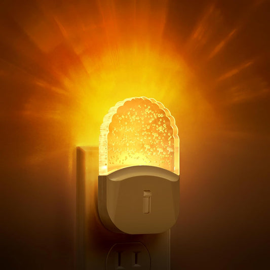 DORESshop Night Lights Plug Into Wall [2 Pack], Amber Warm Night Light, 1800K, Dusk to Dawn Sensor, Adjustable Brightness LED Night Light for Bathroom, Hallway, Stairway