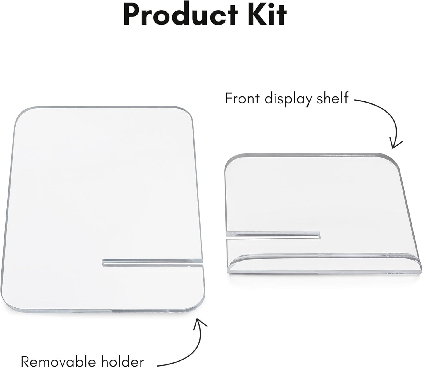 Americanflat Clear Acrylic Book Stand with Ledge - Acrylic Stands for Display - Cook Book Stand, Magazine, and Comic Holder for Tabletop