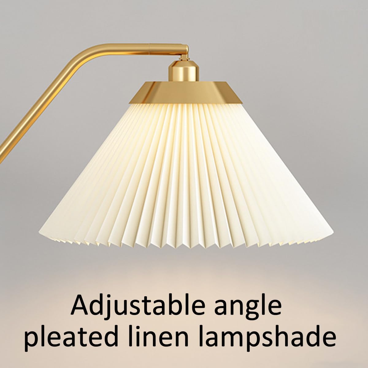 Gold Floor Lamp Adjustable Height Angle Floor Lamps Sofa Side Standing Reading Light Rust-Proof Iron Tall Lights Marble Base Linen Shade Pole Lamp E27 Base for Classroom Dorm Room