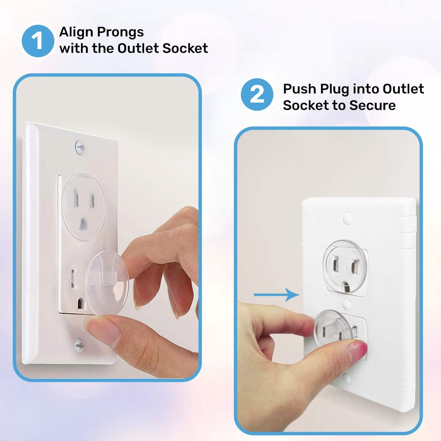 24 Pack Outlet Covers & Removal Tool Baby Proofing, Provide Shock Prevention and Easy Installation, Safe and Secure Plastic Plug Covers for Power Sockets (24 Outlet Covers)