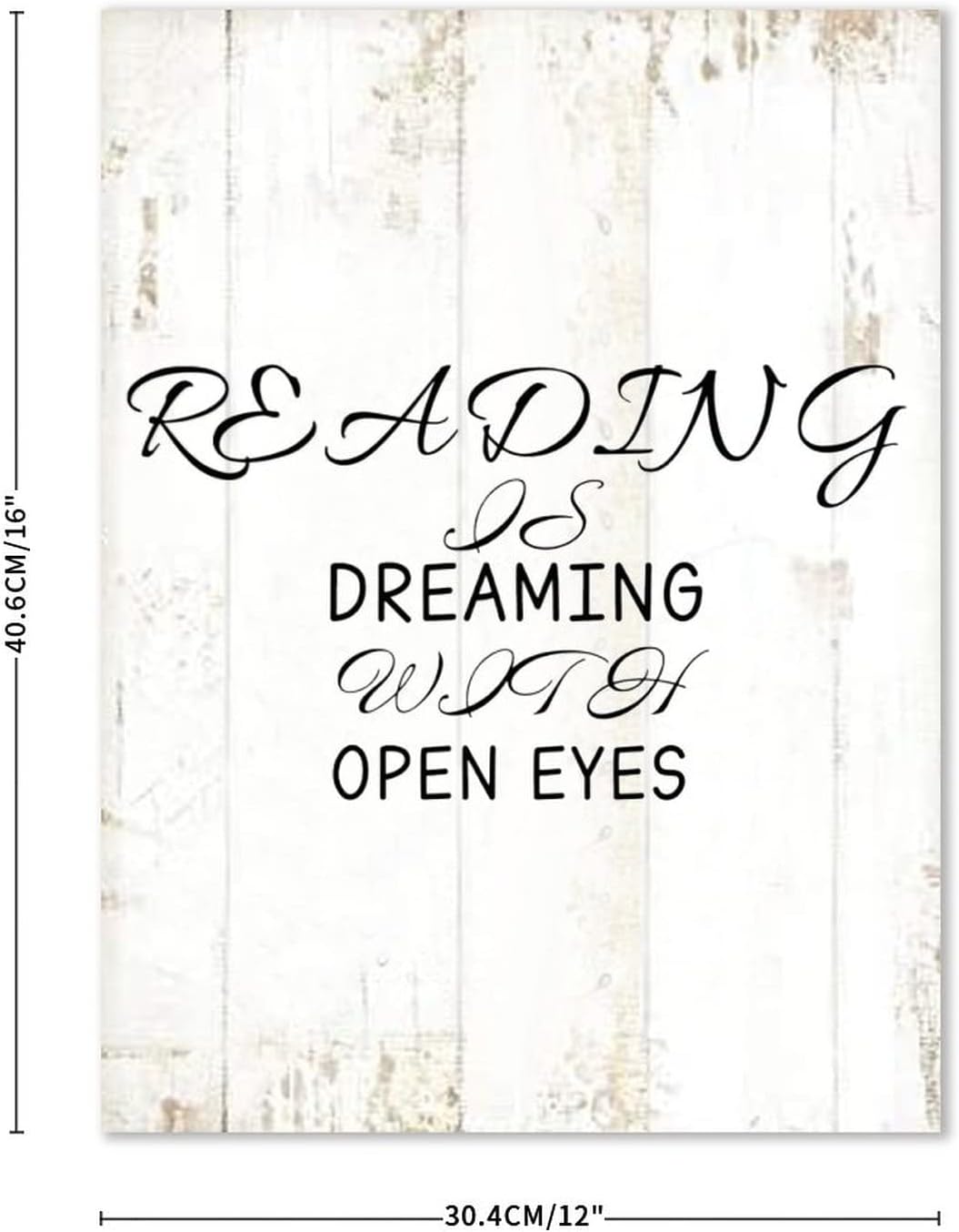 Alioyoit Vintage Style Wood Sign Inspirational Words Reading is Dreaming with Open Eyes Wooden Plaque for Porch Garden Yard Living Room Farmhouse Kitchen Coffee Bar Bathroom Decor 12x16inch