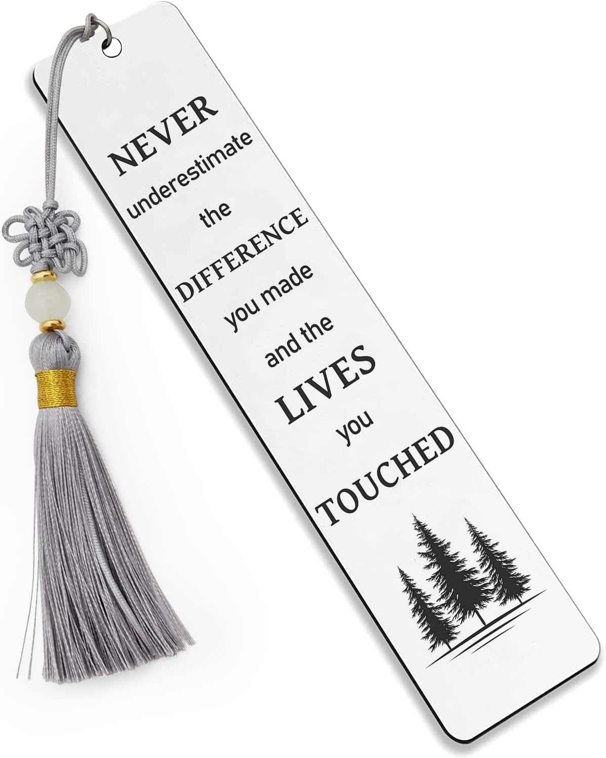 Ptzizi Inspirational Metal Engraved Bookmark with Tassel, Thank You Bookmark Clip for Women Men Friends Teachers Coworker Boss Book Lovers Retirement Graduation Christmas Birthday Gifts