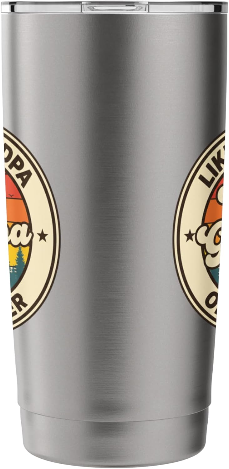 Like A Grandpa Only Cooler Great Grandpa Retro Vintage Grand Stainless Steel Insulated Tumbler