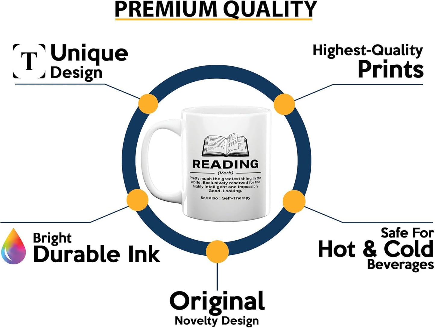 Book Lover Coffee Mug 11oz White -Reading Definition - Sports court Team Indivdiual partner Book Lover