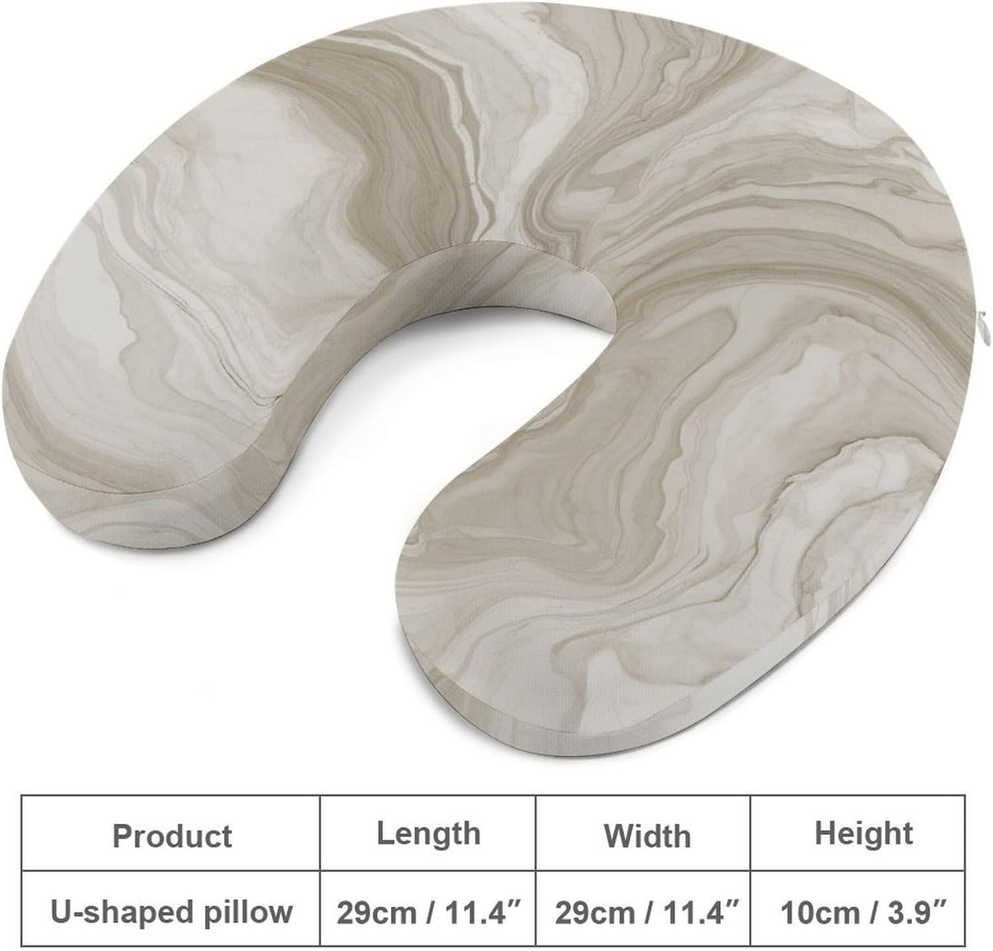 Wavy Line Style Neck Pillow Memory Foam U Shaped Pillows Portable Pillows for Shoulder Travel Head Support Pillow with Concealed Zipper for Airplane Car Home Office