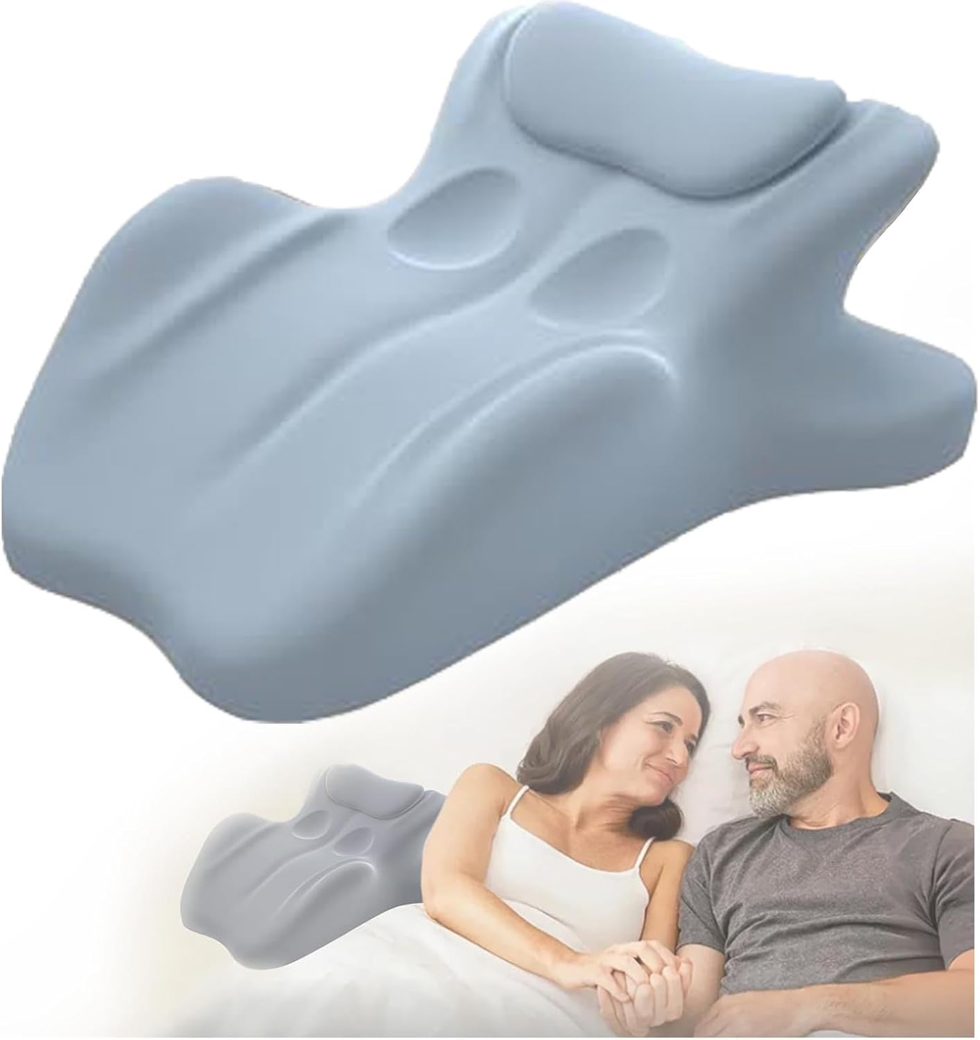 Couples Intimacy Pillow for Sitting, Multifunctional Couple Back Pillow - Low-Profile Butt Cushion with 3D Memory Foam Design, Support for Relaxation or Play (Blue)