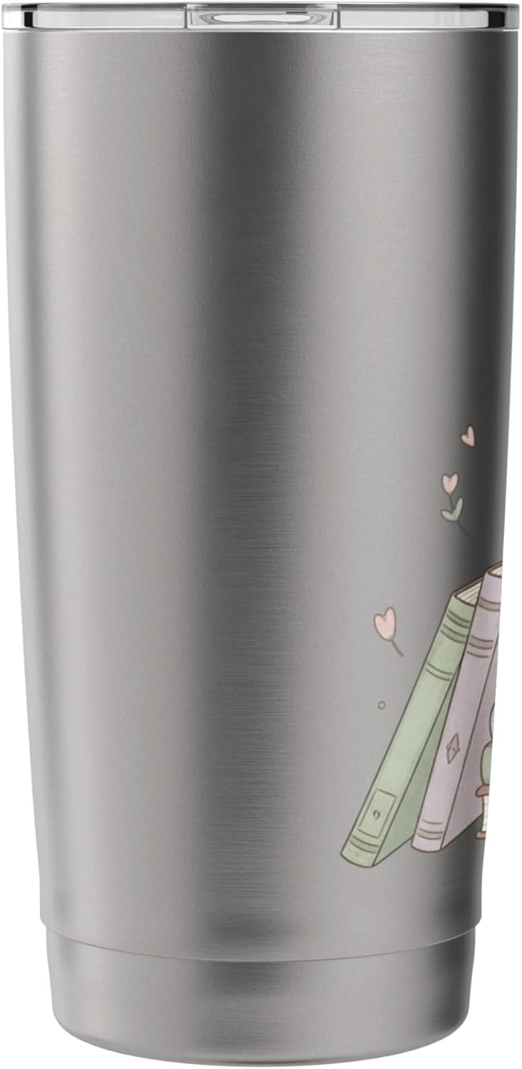 Book Lover Coffee Stack Pastel Cozy Reading Stainless Steel Insulated Tumbler